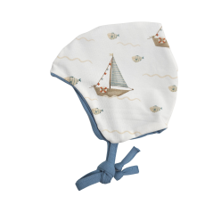 Bindemütze Küstenkind Boote Fische (taubenblau)